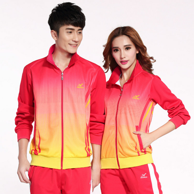 Omida spring and autumn couple sports suit mens and womens large Jiamusi square dance long sleeve two piece team suit