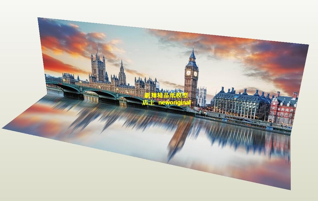 英国议会大厦 威斯敏斯特宫伦敦泰晤士河岸场景车模汽车场景模型