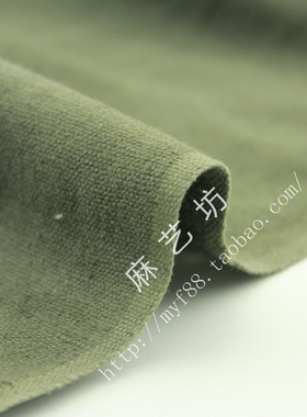 墨绿色亚麻布 素色棉麻衣服装布料 DIY麻布手工布面料背景布料
