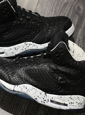 STY custom换皮定制 air jordan 5 Oreo AJ5 奥利奥鳄鱼纹 2021年