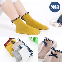 Yêu nếu vớ trẻ em cotton 3-5-7-9 tuổi Cô gái tai mèo cúi đầu trong vớ ống cho bé mùa xuân và vớ mùa thu - Vớ quần tất lót lông