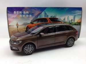 包邮 1:18 上海大众 桑塔纳 浩纳 Gran Santana棕色 合金汽车模型