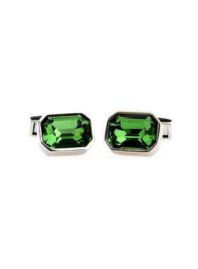 包邮优雅男士袖扣袖钉绿水晶袖扣定制商务衬衫cufflinks