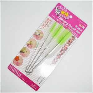 日本KM小毛刷 瓶刷 壶嘴刷 调味刷 清洁刷 茶壶刷 瓶口刷 4P装