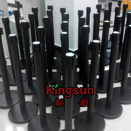 2米线黑色烤漆伸缩一米栏杆座护栏隔离带围栏排队秩序栏警戒线