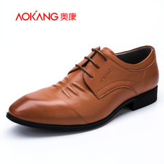 Aokang shoes men's summer surge of England men's fashion business casual shoes leather pointed shoes shoes