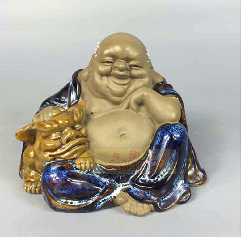 陶瓷工艺品石湾公仔家居装饰品礼品客厅书房招财小摆件大肚佛促销