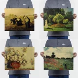 Van Gogh Monet Picasso 88 масляная живопись ядро ​​ретро -ковфида бумажная бумага Декоративная живопись гостиная батон