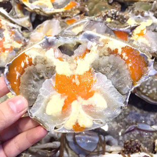 顺丰包邮礼盒6只3斤装野生红膏咸呛蟹腌制盐水咸炝螃蟹海鲜梭子蟹