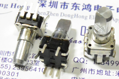 日本MITSUMI美上美EC09型编码开关24定位24脉冲数 柄长15mm