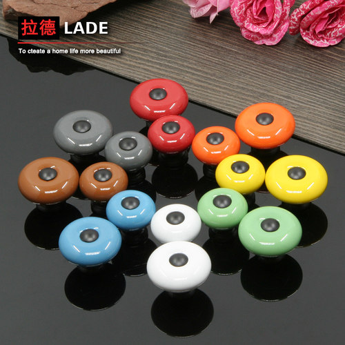 圆形现代简约风抽屉盒子陶瓷拉手