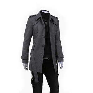 2023男装男秋冬羊毛呢子韩版修身毛呢外套男式保暖大衣男风衣166