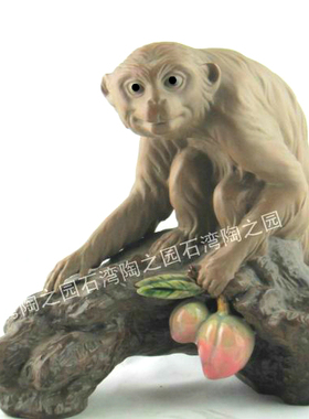 石湾公仔印章十二生肖猴子摆件