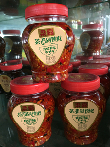 湖南浏阳特产【梁嘉茶油豆豉剁辣椒458g】剁椒调料下饭菜三瓶包邮