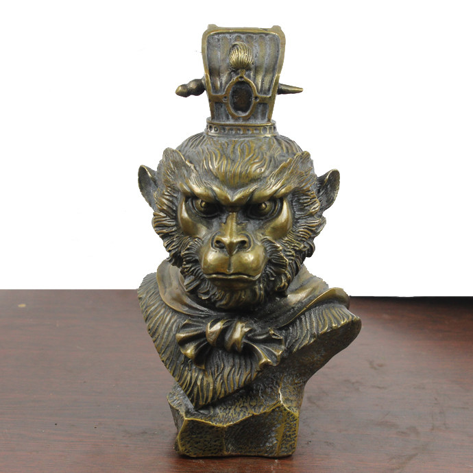 宇卓铜器纯铜孙悟空头像黄铜孙悟空工艺品摆件美猴王头