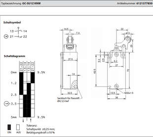 SUIZ KNW全新BERNSTEIN限位开关 612.1377.850原装