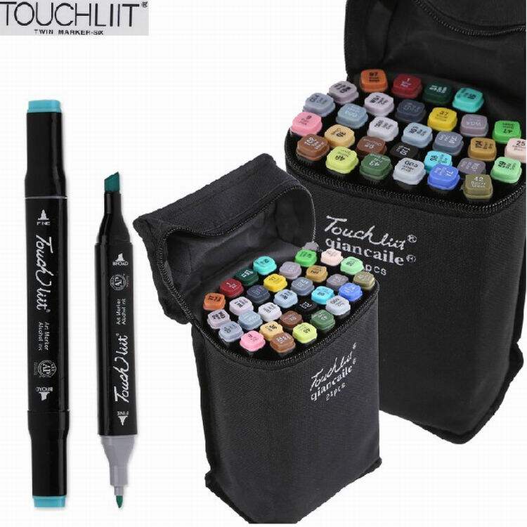 正品touch liit双头油性马克笔套装学生彩色笔绘画手绘动漫水彩笔