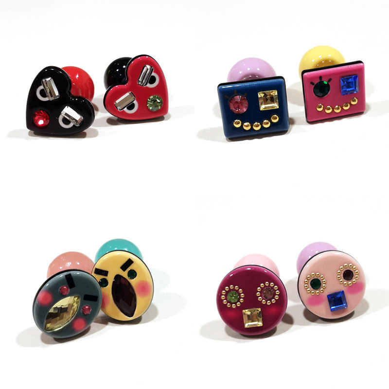 韩国进口 AZNAVOUR AZ 日韩少女小怪兽爱心花朵圆球耳钉