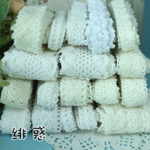 绯惑清仓 手工DIY 5元5份 每份2米 超划算 本白纯白彩色棉线花边 - 封面