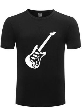 2017新款男式短袖T恤 Guitar Hero Slogan 音乐吉他 创意新奇
