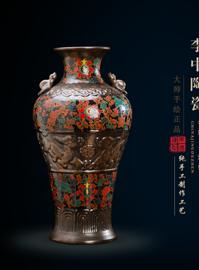 做旧客厅博古架摆件粉彩仿铜