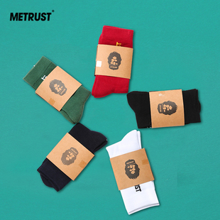 蜜丘琳街舞滑板高帮中筒袜透气舒适袜男士 棉袜运动袜子滑板袜