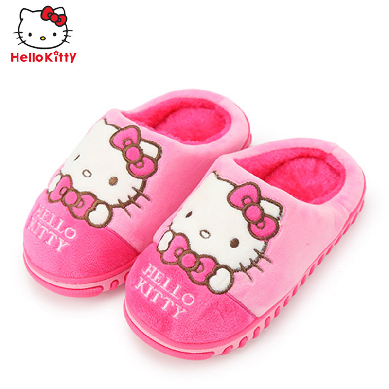 Pantoufles enfants en suède HELLO KITTY pour hiver - Ref 1035498 Image 1
