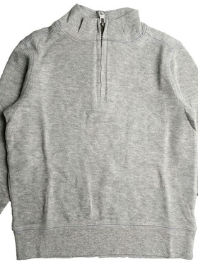 乐天BABY*OLDNAVY 4-5岁男童灰色拉链套头长袖T恤针织衫