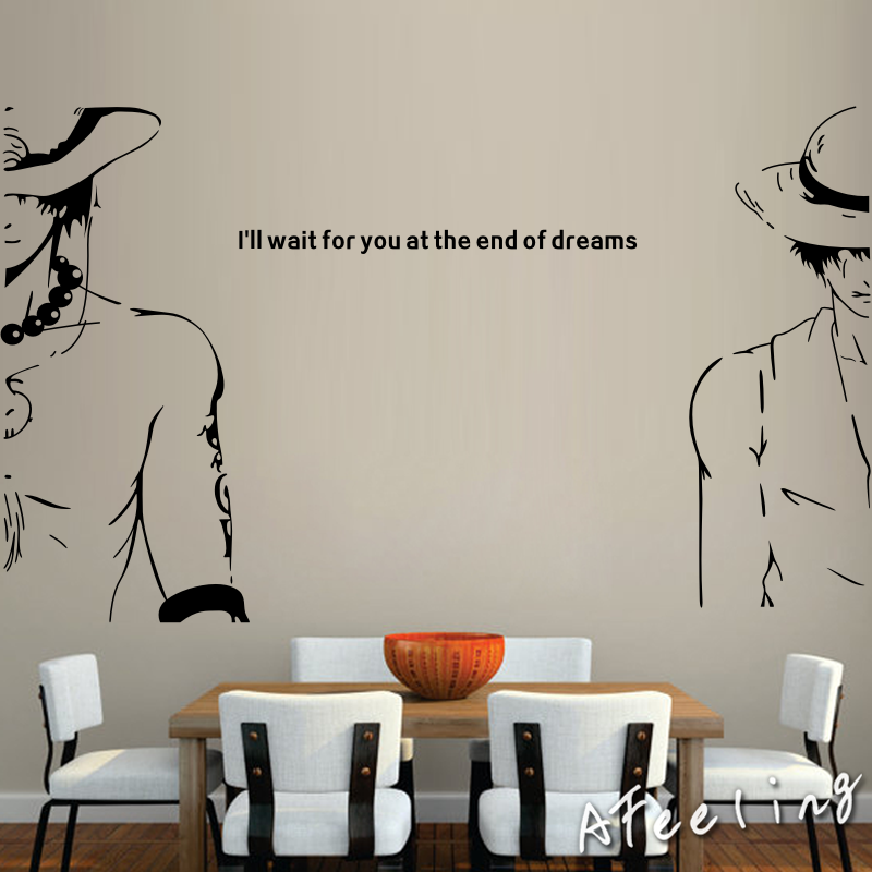 日系动漫周边路飞大型卧室墙贴