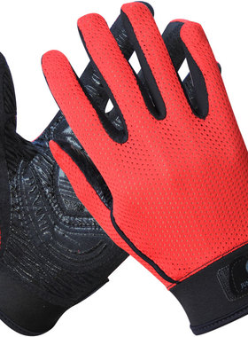 登山手套 防滑薄款手套 户外运动网眼透气防晒 包邮 全指手套