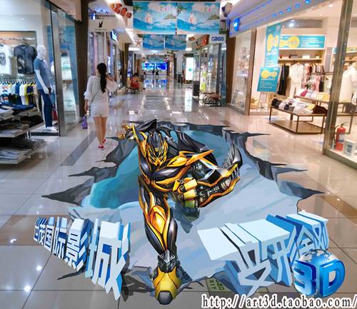 变形金刚4 立体地画 3D地贴 定制设计源文件出售 3D画展素材