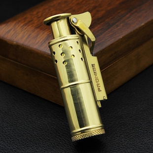 百诺全铜老式复古煤油打火机纯铜男士烟具怀旧防风战壕油机男礼品