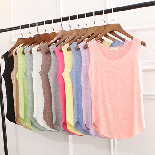 竹节棉背心吊带女夏大码百搭无袖