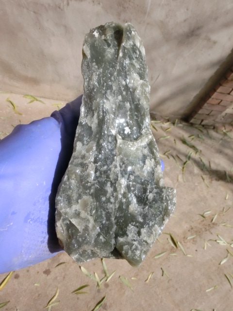 151108玉石原料裸石天然原石青海昆仑玉山料青玉1.45公斤