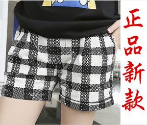 大码春夏新款 孕妇装时尚大方 格格孕妇托腹短裤