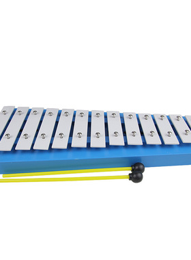 奥尔夫打击乐器金属铝片琴敲琴蓝色回音箱白色琴片13音打琴