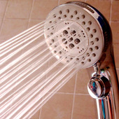 出口德国带开关按键止水花洒节水淋浴喷头防堵粗孔淋雨莲蓬头增压