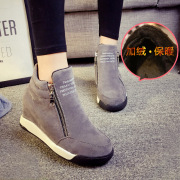 2015 winter season within the Korean version of the new heavy-bottomed round head high plus velvet tall double zipper shoes women''''''''s shoes casual shoes women