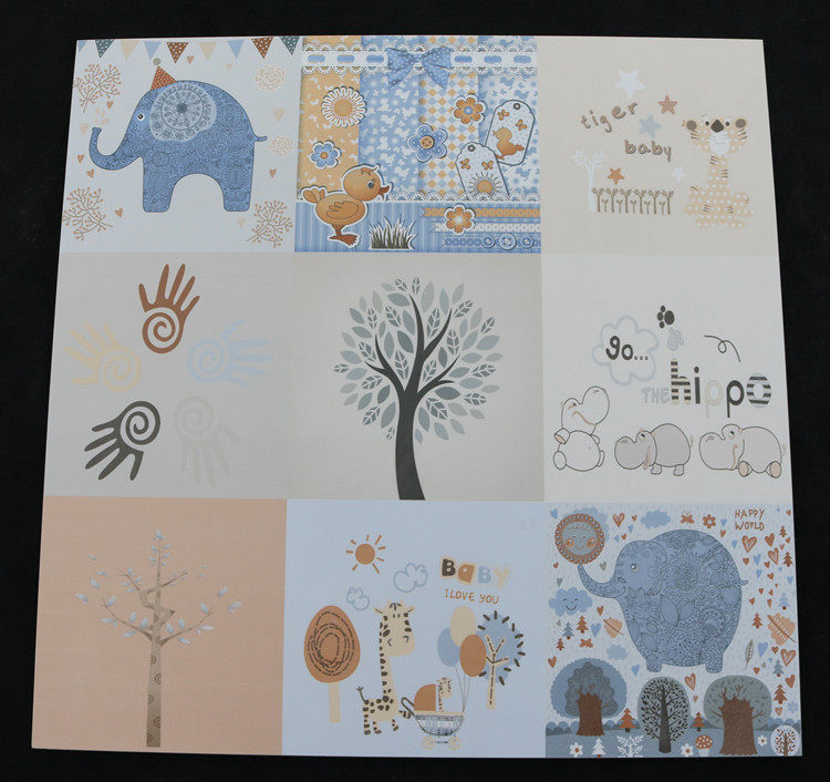 卡通幼儿园瓷砖600*600地砖卫生间墙砖儿童房早教中心小动物地砖