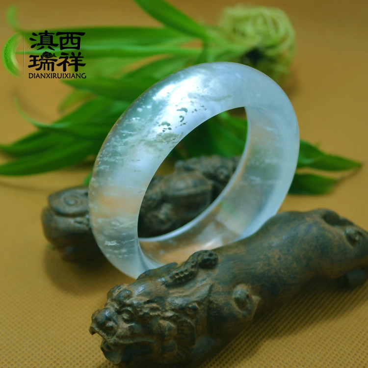 滇西瑞祥 a货水沫玉石水沫子与翡翠共生玉镯女手镯女sm531 56.5mm