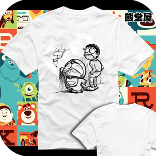 哆啦a梦|韩版机器猫小叮当|野比大雄恶搞纯棉T恤短袖男女衣服
