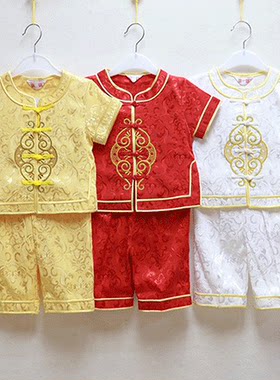 唐装儿童摄影短袖表演新年礼服