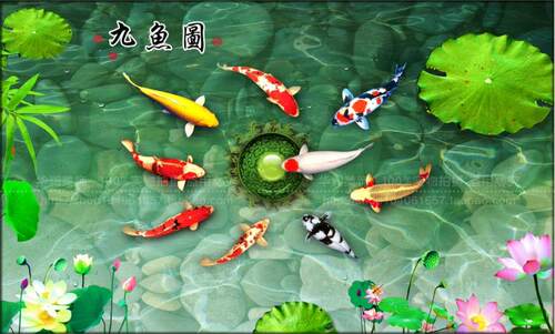 鲤鱼客厅卧室年年有余装饰画画芯
