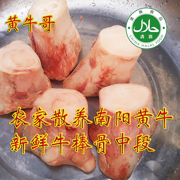 南阳黄牛新鲜现宰牛棒骨中段清真