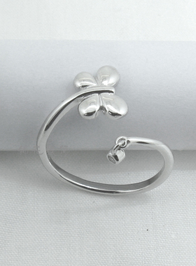 蝴蝶纯银锆石时尚个性风戒指环