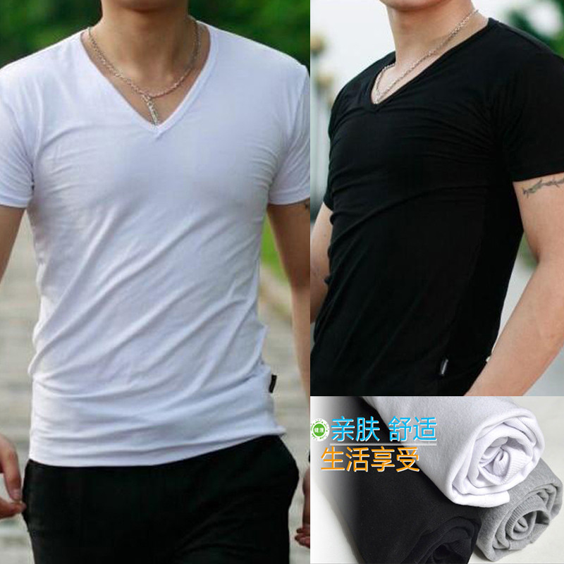 夏季男士莫代尔短袖T恤宽松半袖