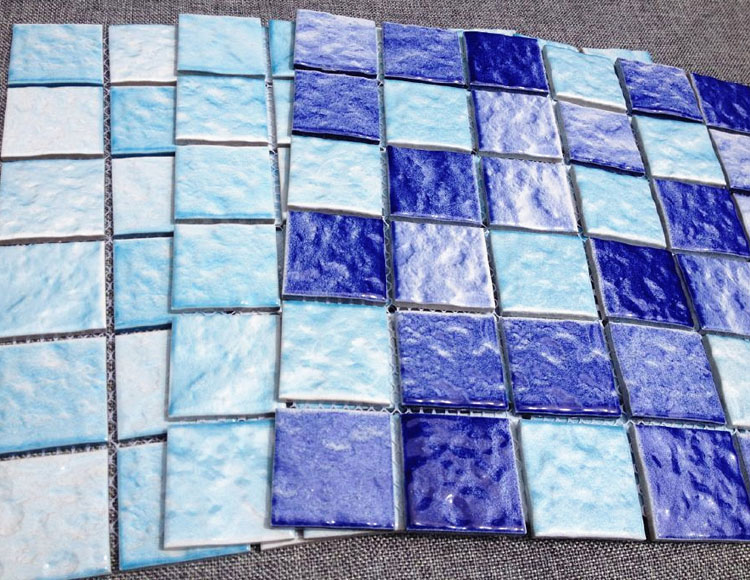 泳池砖马赛克泳池专用砖蓝色波浪砖鱼池水池砖卫生间阳台地砖48