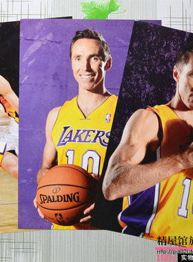 NBA湖人队史蒂夫 纳什海报墙纸Nash篮球球星明星海报纳什 一套8张