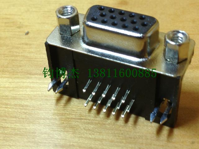 连接器DB15母头 DB15三排孔插头 VGA电源插头弯 90度焊板插座-封面