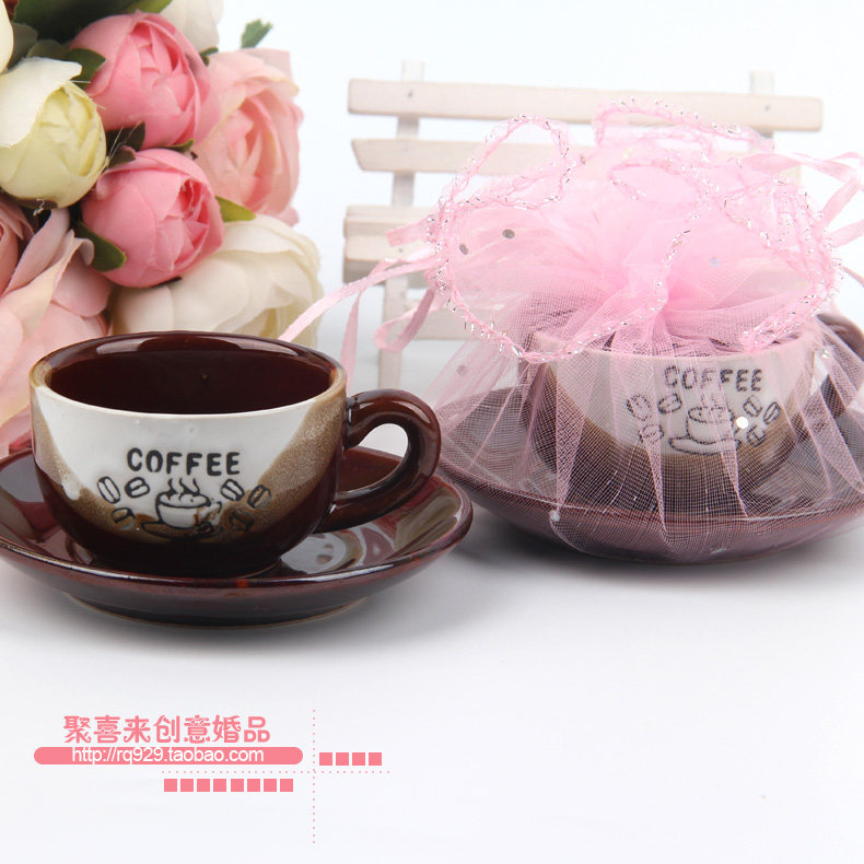陶瓷咖啡杯个性风结婚喜糖盒子
